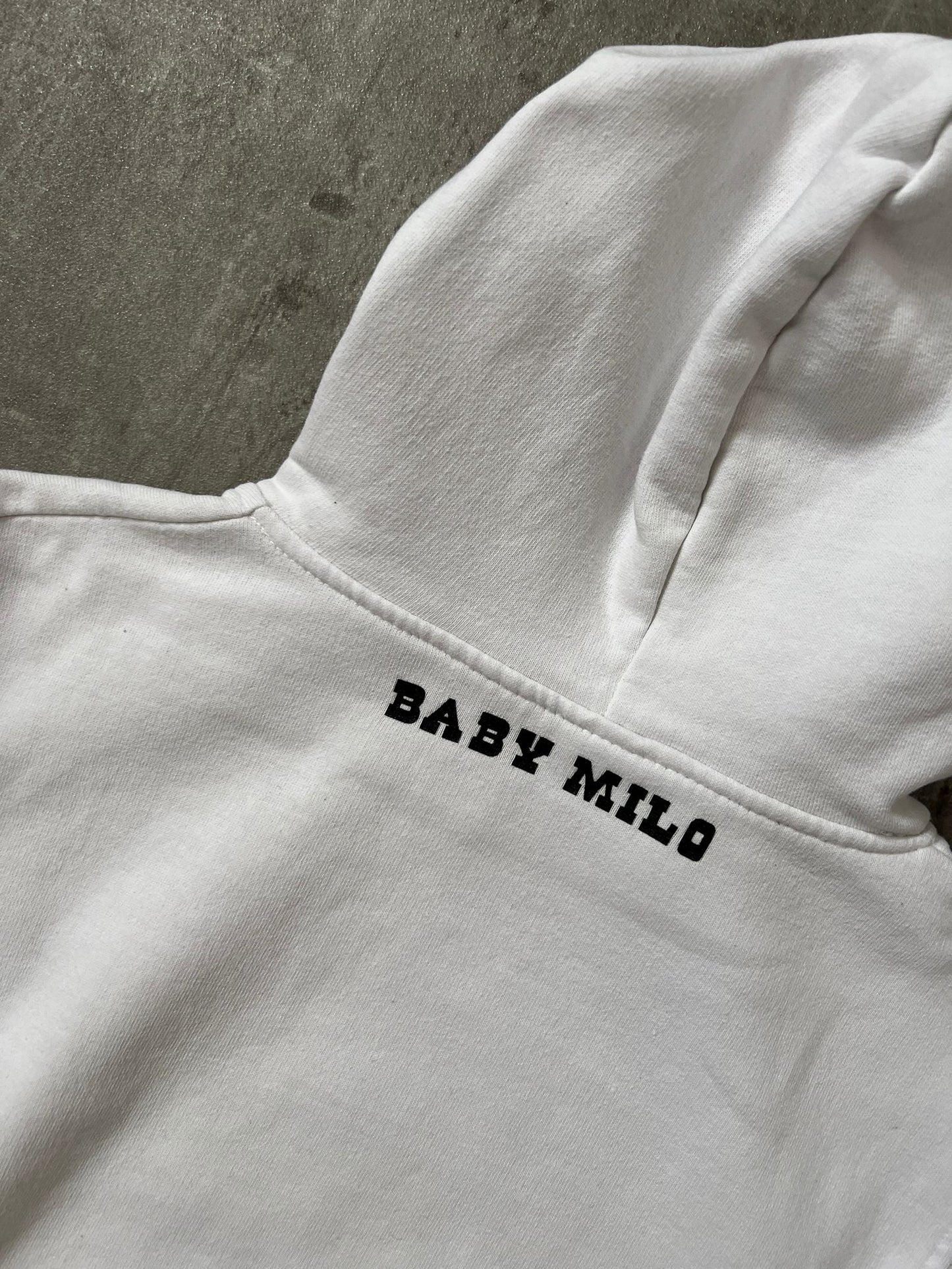 baby milo headphones hoodie (WHITE)(XS)
