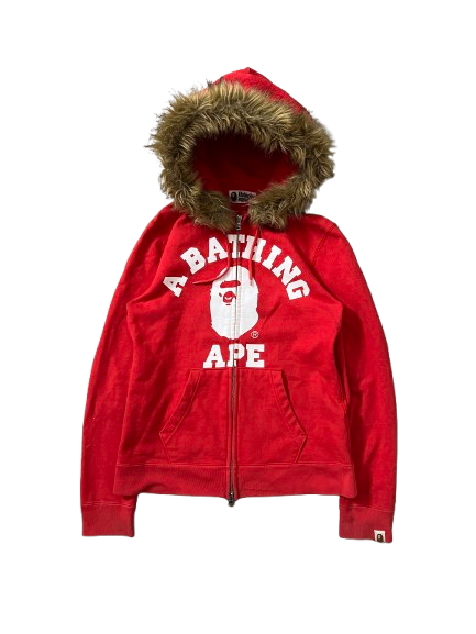 bape classic college fur zipper