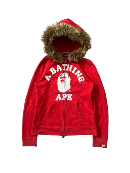 bape classic college fur zipper