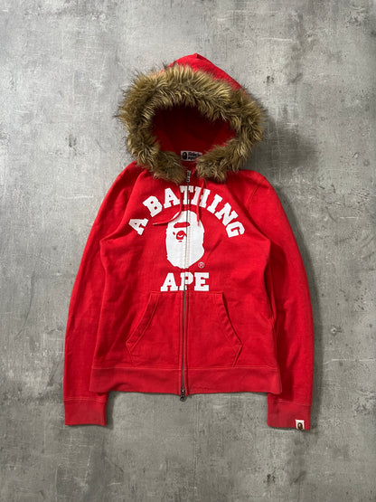 bape classic college fur zipper