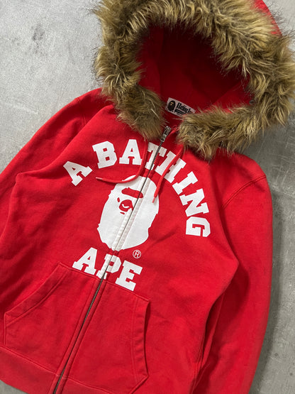 bape classic college fur zipper
