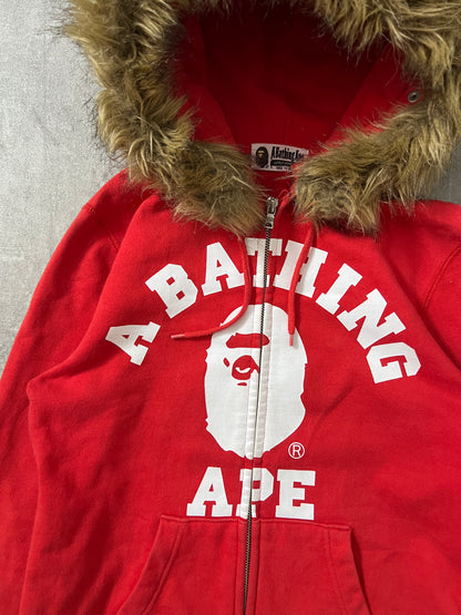 bape classic college fur zipper