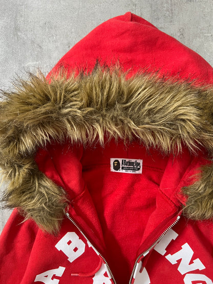 bape classic college fur zipper