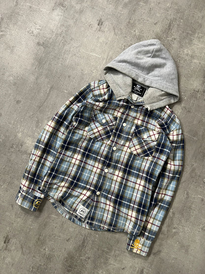 mastermind japan x fragment design plaid hooded jacket (S-M)