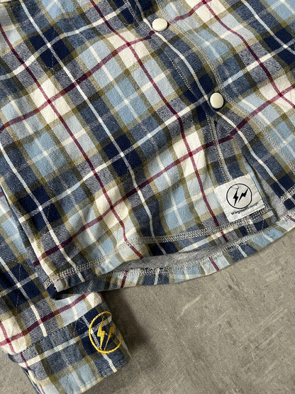 mastermind japan x fragment design plaid hooded jacket (S-M)