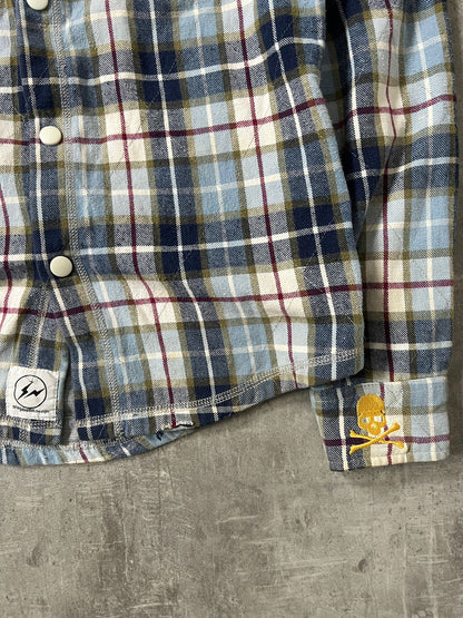 mastermind japan x fragment design plaid hooded jacket (S-M)