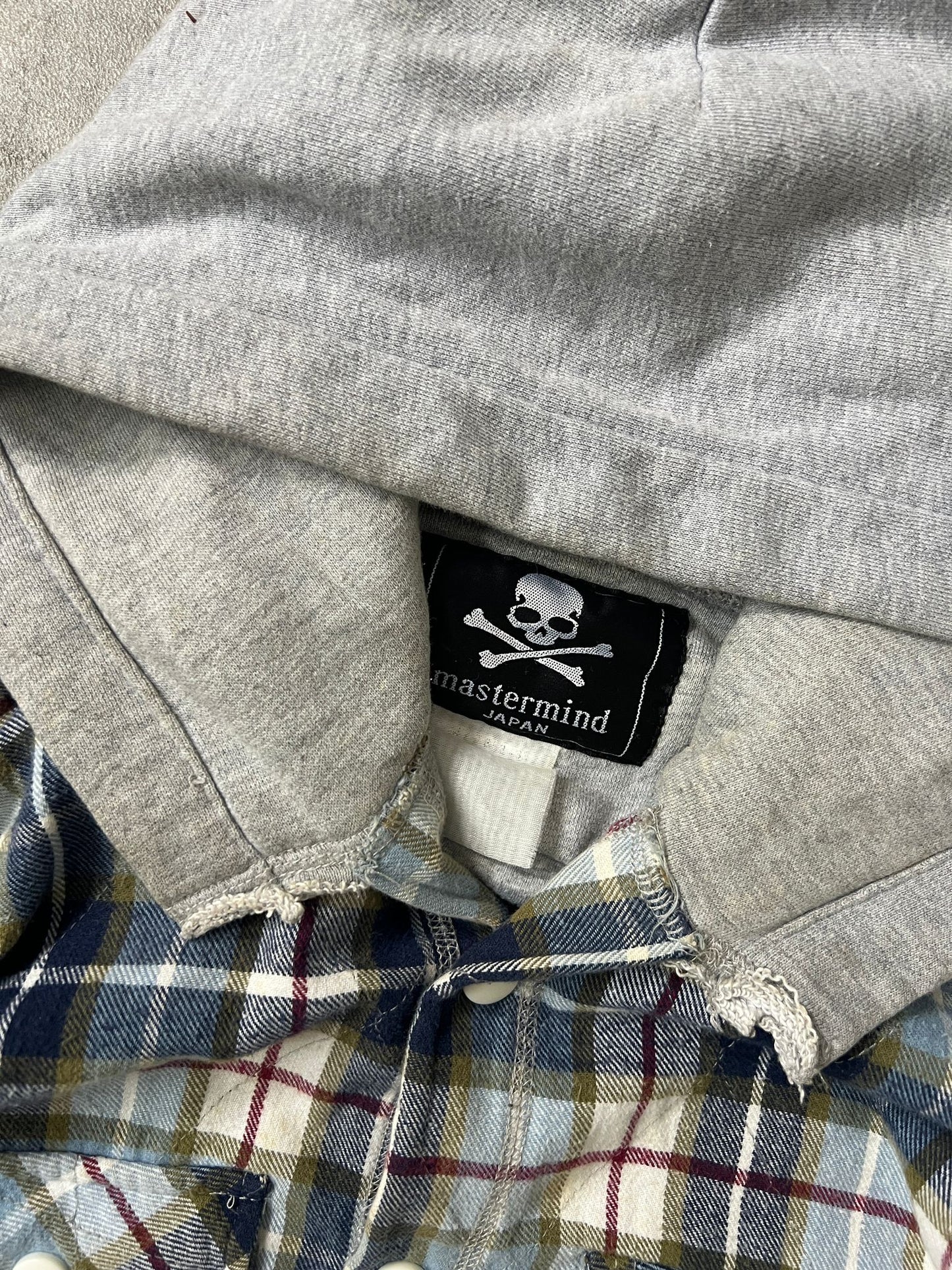 mastermind japan x fragment design plaid hooded jacket (S-M)