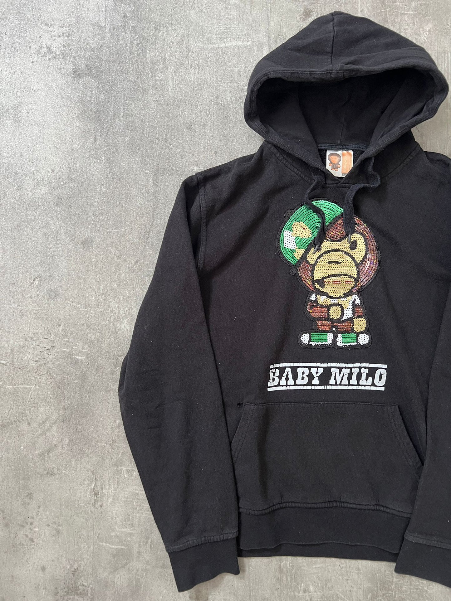 Baby milo hoodie (BLACK)(L)