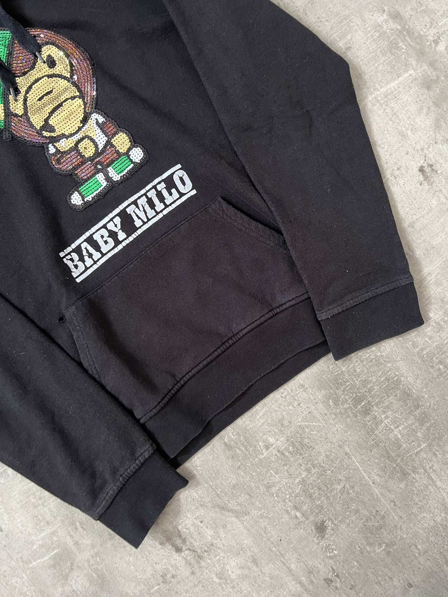 Baby milo hoodie (BLACK)(L)