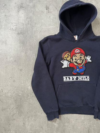 baby milo x mario hoodie (NAVY)(M)