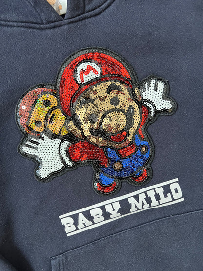 baby milo x mario hoodie (NAVY)(M)