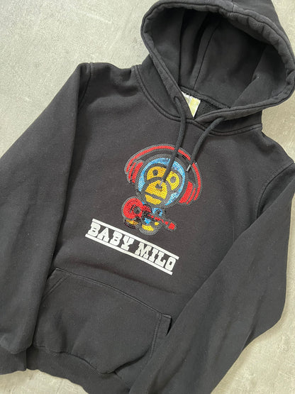 baby milo headphones hoodie (BLACK)(M)