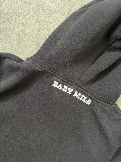 baby milo headphones hoodie (BLACK)(M)