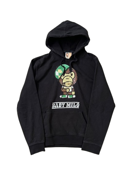 Baby milo hoodie (BLACK)(L)