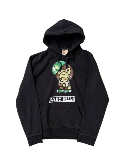 Baby milo hoodie (BLACK)(L)