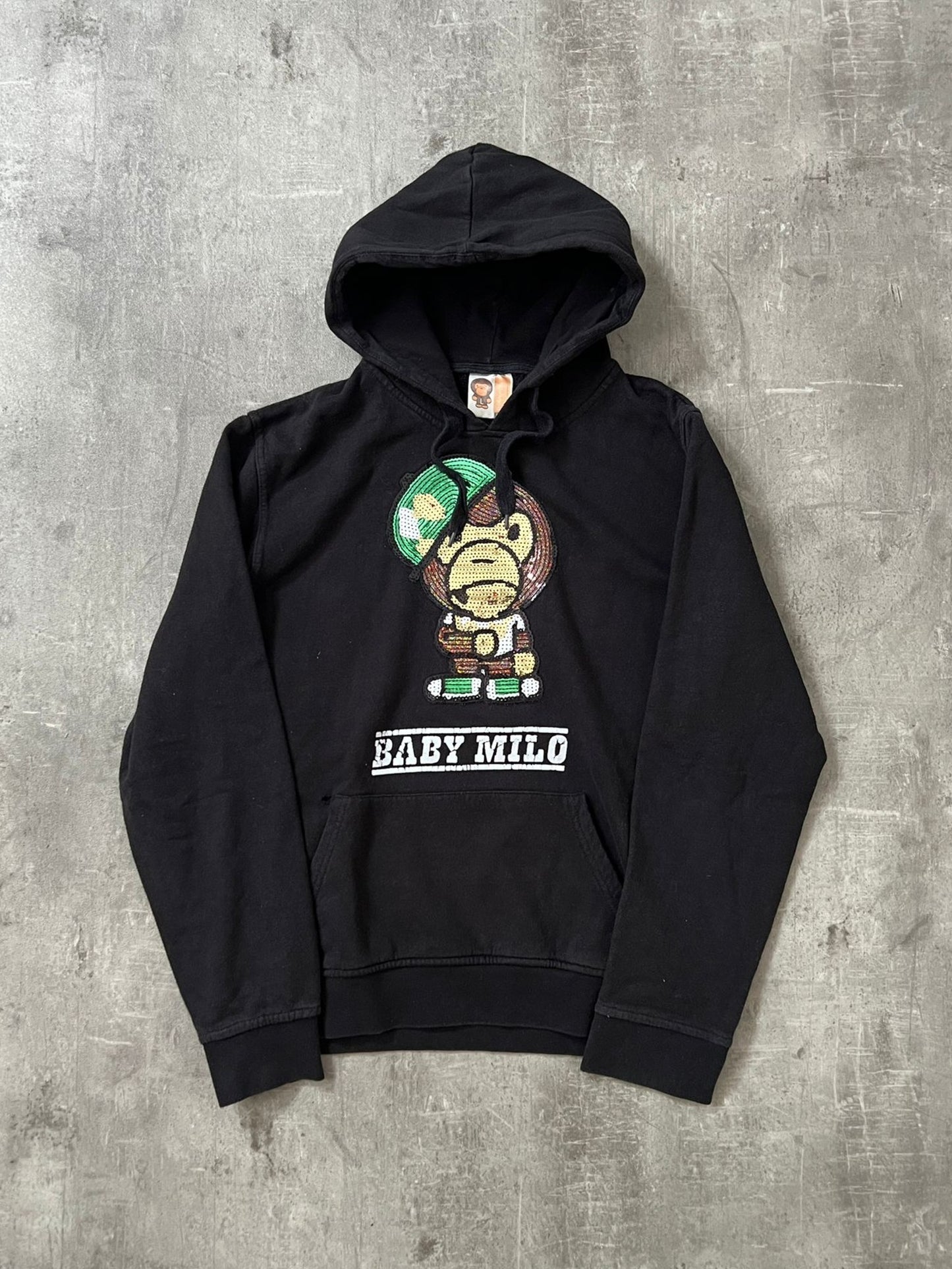 Baby milo hoodie (BLACK)(L)