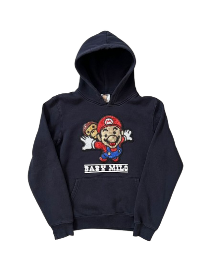 baby milo x mario hoodie (NAVY)(M)