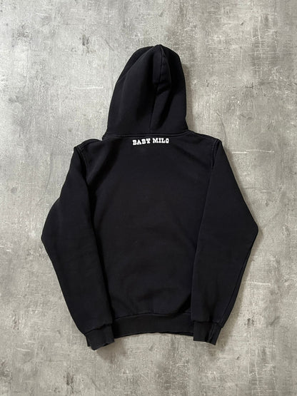 baby milo headphones hoodie (BLACK)(M)
