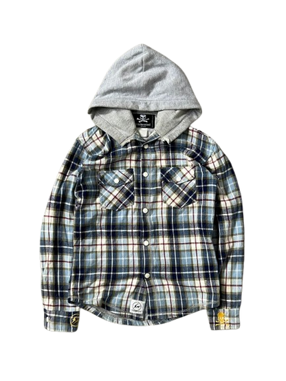 mastermind japan x fragment design plaid hooded jacket (S-M)