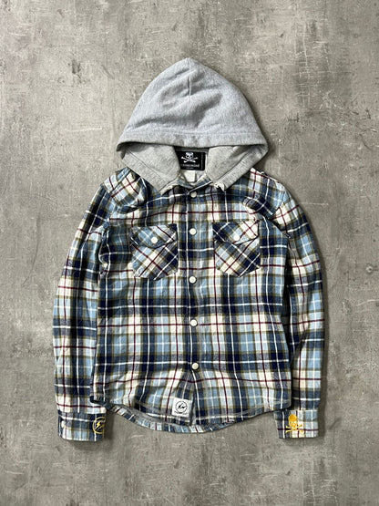 mastermind japan x fragment design plaid hooded jacket (S-M)